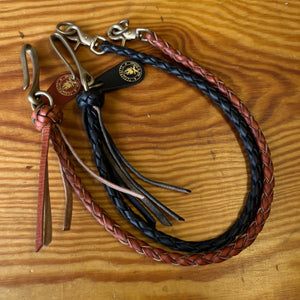 4-Strand Leather Braided Wallet lanyard Fishhook. TexuCrafts