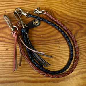 4-Strand Leather Braided Wallet lanyard Fishhook. TexuCrafts