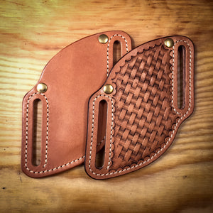 Pancake pocket knife leather sheath TexuCrafts