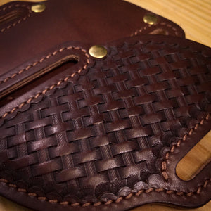 Pancake pocket knife leather sheath TexuCrafts