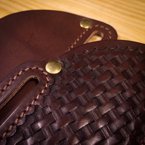 Pancake pocket knife leather sheath TexuCrafts
