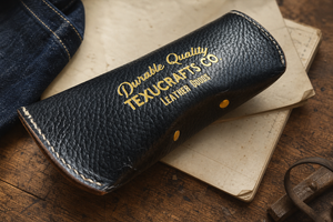 Special Vintage Teacore Leather Glasses Case back view TexuCrafts